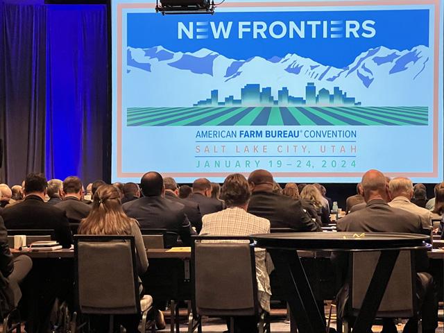 The American Farm Bureau Federation held its delegate voting session on Tuesday in Salt Lake City. AFBF wants a year-round agricultural labor visa with no caps on the number, but delegates voted they may accept caps in any future bill. (DTN photo by Chris Clayton)