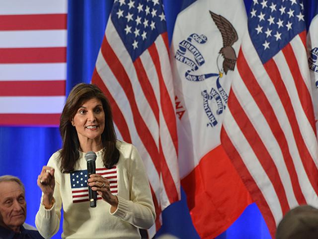 Nikki Haley, a former U.S. ambassador to the United Nations and governor of South Carolina, offers her solutions to the country's problems during a December town hall event in Treynor, Iowa. Haley and other GOP contenders trail former President Donald Trump in polls leading up to the Iowa Caucuses. (DTN photo by Chris Clayton)