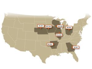 Recent Farmland Sales in Arkansas, Georgia, Illinois, Iowa, Nebraska, Ohio, Wisconsin