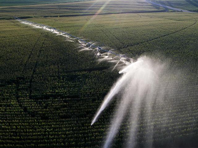 Center pivot irrigation northeast of Adams, Nebraska, on July 16, 2017. (Photo courtesy of the University of Nebraska-Lincoln)
