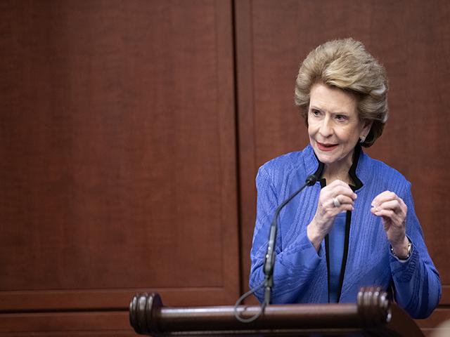 Sen. Debbie Stabenow, D-Mich., chairwoman of the Senate Agriculture Committee, said she is pleased with a Republican proposal to increase premium subsidies for crop insurance and can now delve deeper into negotiation for a new farm bill. (DTN photo by Joel Reichenberger)
