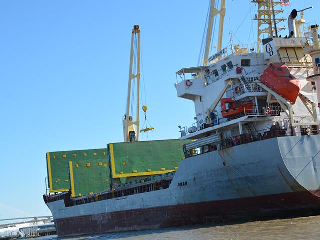 A bulk ship at port waiting to be loaded. USDA is releasing $300 million to an array of commodity trade groups to help promote U.S. products in different overseas markets. The program was funded by the Commodity Credit Corp., which Congress could restrict in the House version of the farm bill. (DTN file photo)