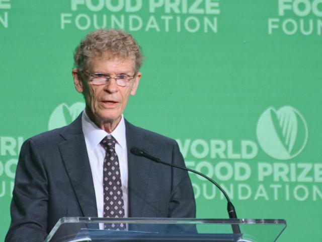 Cary Fowler, U.S. special envoy for Global Food Security, talked about the need to improve food production last year at the World Food Prize Foundation's Borlaug Dialogue. Fowler was named a World Food Prize laureate Thursday for his work with Geoffrey Hawtin creating the "Doomsday Vault" in Norway to protect global seed varieties. (DTN file photo by Chris Clayton)