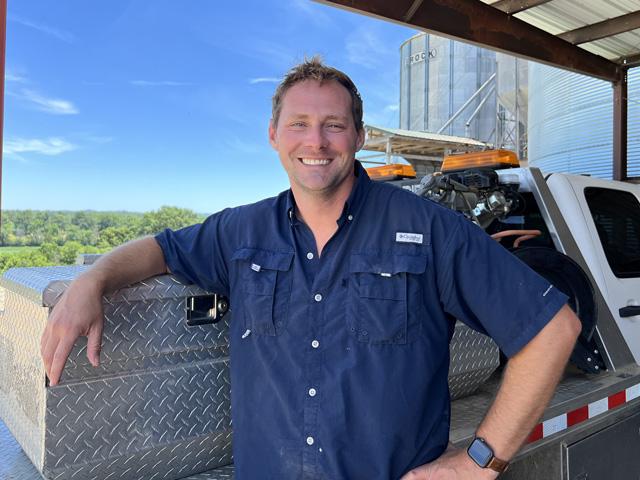 It's easy for Quint Pottinger to do a birds-eye survey of crops from his hilltop farm site. What the Kentucky farmer sees this week is the need for a gentle rain. (DTN photo by Pamela Smith)