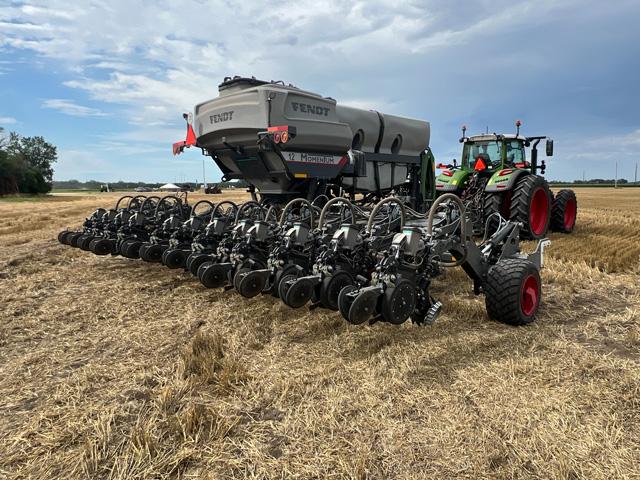 Declines in commodity prices and lower projected farm income have dampened AGCO's sales. But the Fendt and Massey Ferguson manufacturer is continuing to invest in its high-margin business, such as technology. (DTN photo by Dan Miller)