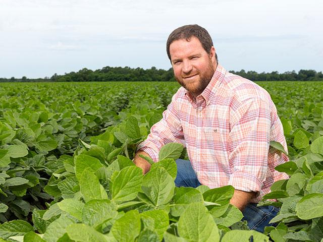 Alex Harrell of Leesburg, Georgia, has raised soybean plots setting new yield records in back-to-back years. (Photo by David Parks)