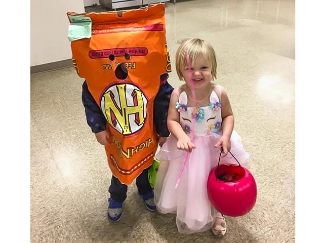 The feed sack ghost costume became one to treasure for its originality, simplicity and impact it made on others. (Photo courtesy of Tiffany Dowell Lashmet)