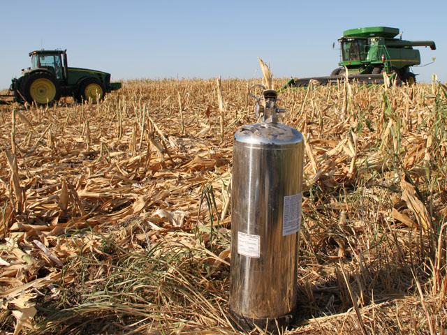 People are urged to exercise extreme care with respect to outdoor activities that could cause grass or crop fires. If you're in the field, have working and charged fire extinguishers on the combine, tractor or grain hauling equipment. (DTN file photo by Pamela Smith)