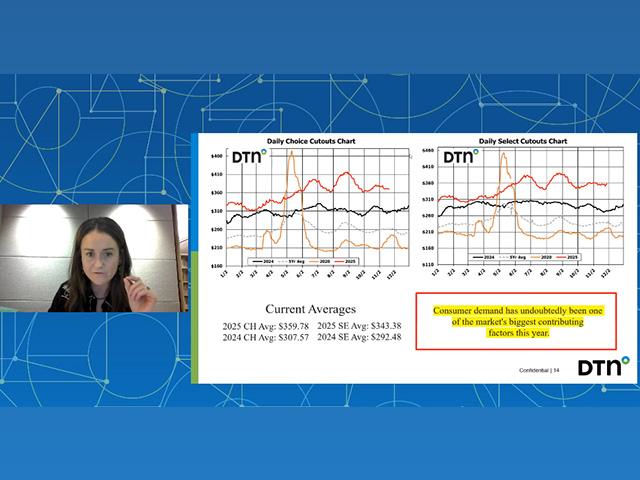 Register for the DTN Ag Summit webinar Dec. 4, which will also give access to recordings of the Dec. 3 sessions, including our livestock outlook from DTN Livestock Analyst ShayLe Stewart. (Screenshot from DTN Ag Summit webinar)