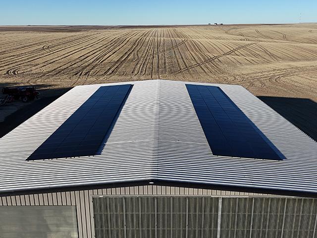 Solar panels on a machine shop at a farm in Washington state. A small business owner in Washington state works with the USDA Rural Energy for America Program (REAP), which is now largely frozen because of executive orders. (Photo courtesy of David Funk, Zero Emissions Northwest)