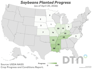 Crop Progress: Corn 11% Planted, Soybeans 12% Planted, Winter Wheat Rated 30% Good to Excellent as of April 19