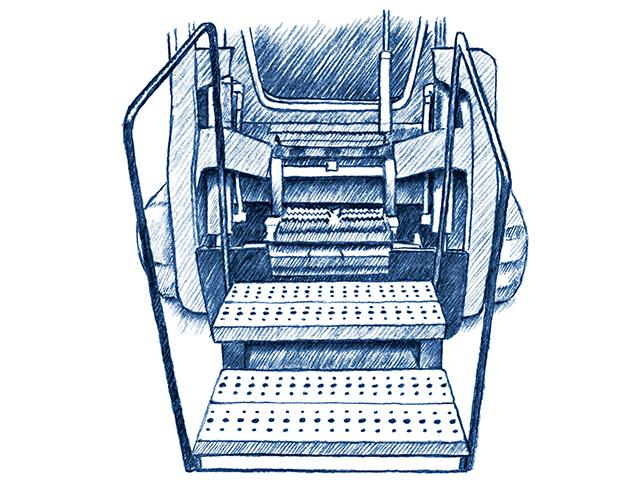 Safety Steps with Handrails (Illustration by Ray E. Watkins Jr.)