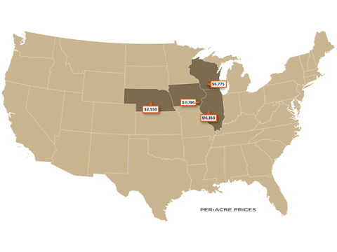 Recent Farmland Sales in Illinois, Iowa, Nebraska and Wisconsin