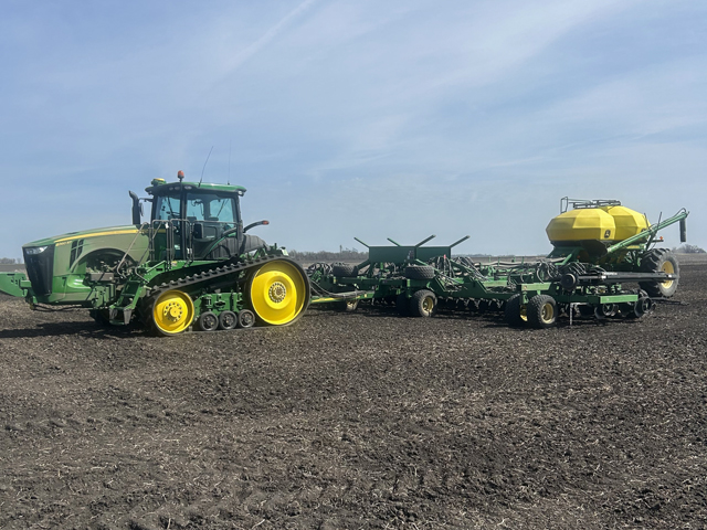 The 2026 spring wheat crop is in the ground in Great Bend, North Dakota, while some farmers aren't as fortunate yet. (Photo courtesy of Chris Johnson)