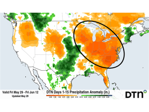 Midwest and Southeast Dry Period Through Mid-June: Effects on Crops and Soil Moisture