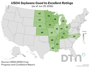 USDA Crop Progress: Corn Rated 67% Good to Excellent; Soybeans 65% Good to Excellent as of June 28