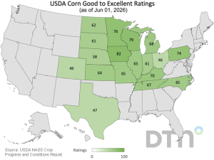 Crop Progress: Corn 93% Planted, 67% Good to Excellent; Soybeans 87% Planted, 66% Good to Excellent as of May 31