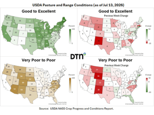 Massive Heat Wave Hammers Beef Country Pastures, Pushes Conditions to Poor Across Plains, Southwest