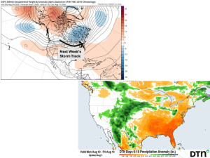Promising Rain Forecast for Corn Belt Through Mid-August