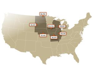 Recent Farmland Sales in Illinois, Iowa, Missouri, Nebraska, North Dakota, South Dakota, Wisconsin